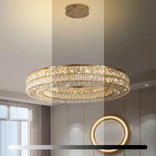 Toolight Toolight, LED stropné svietidlo 80cm + diaľkový ovládač, APP1569-CP, zlatá, OSW-06988