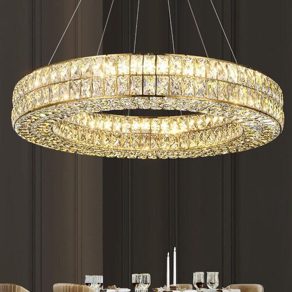 Toolight Toolight, LED stropné svietidlo 80cm + diaľkový ovládač, APP1569-CP, zlatá, OSW-06988