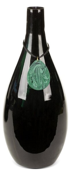 SKLENENÁ VÁZA CAPRI (01) (FI) 15 X38 CM ČIERNA