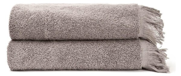 Sivé/hnedé bavlnené uteráky v súprave 2 ks 50x90 cm – Selection