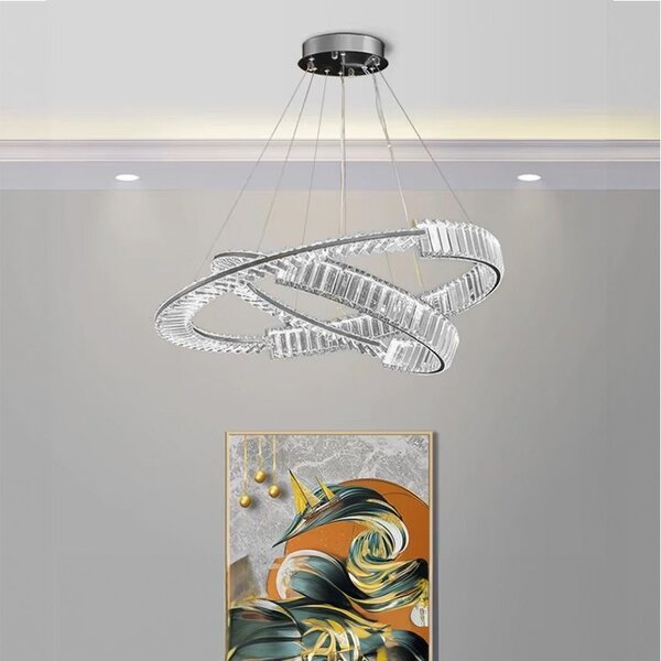 Toolight Toolight, LED krištáľové stropné svietidlo APP1525-CP60/80, chróm, OSW-06973