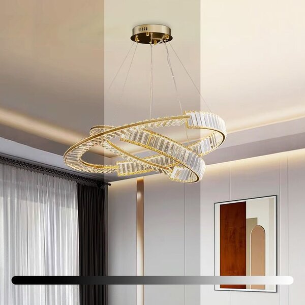 Toolight Toolight, LED krištáľové stropné svietidlo APP1524-CP60/80, zlatá, OSW-06972