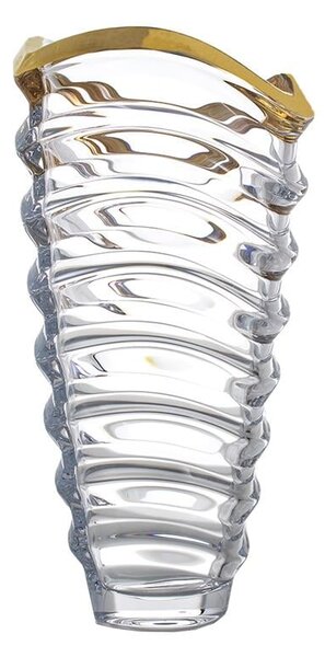 KRIŠTÁĽOVÁ VÁZA BOHEMIA PRESTIGE WAVE GOLD 340MM