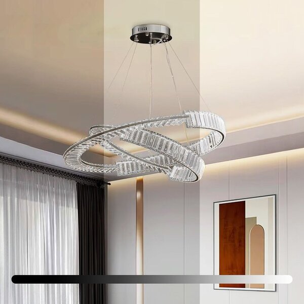 Toolight Toolight, LED krištáľové stropné svietidlo APP1525-CP60/80, chróm, OSW-06973