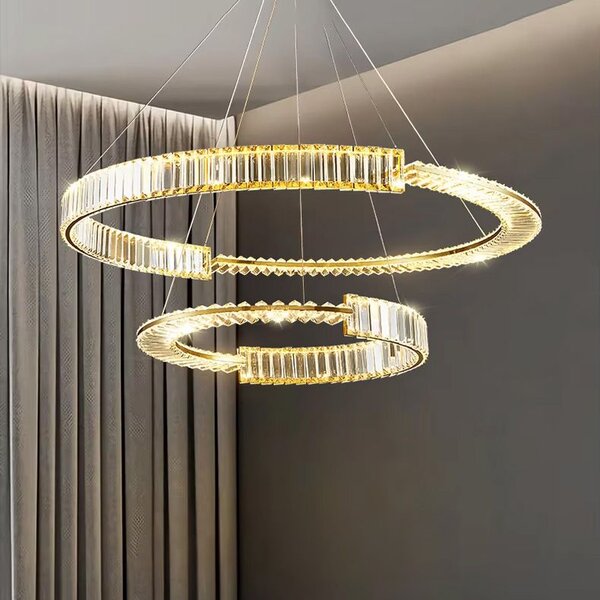 Toolight Toolight, LED krištáľové stropné svietidlo APP1524-CP60/80, zlatá, OSW-06972
