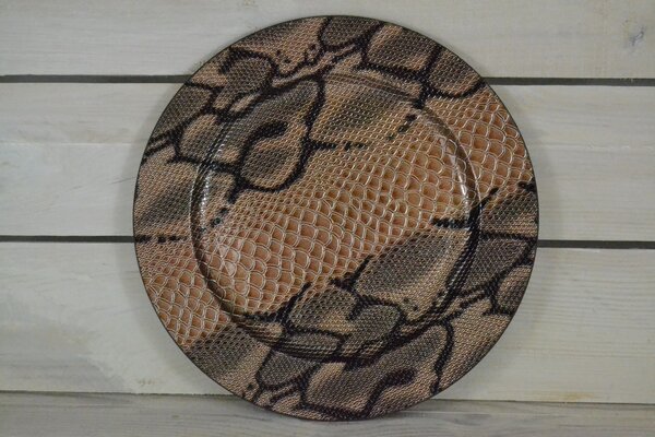 Umelá tácka s hadím vzorom (p. 25 cm) veľkosť