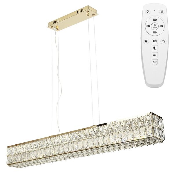 Toolight Toolight, LED krištáľové stropné svietidlo APP1566-CP, zlatá, OSW-06403