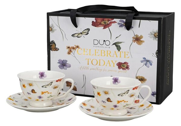 Porcelánová šálka na nohe s podšálkou Royal Margaret 250 ml sada 2ks