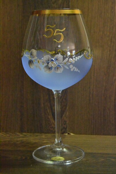 Výročný pohár na 55. narodeniny VÍNO - modrý veľkosť