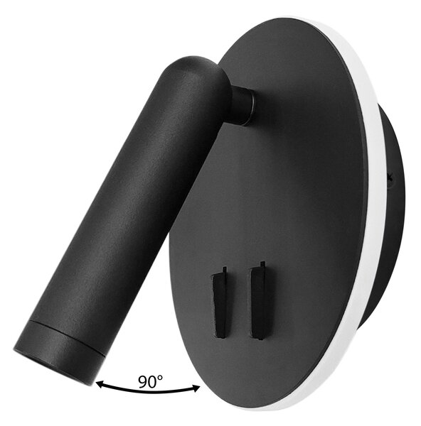 Toolight Toolight, LED nástenné svietidlo 16x14cm, 10W, APP1614-1W, čierna, OSW-06529