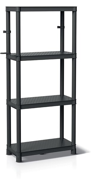 Plastový regál 58 x 28 x 131,5 cm, čierna