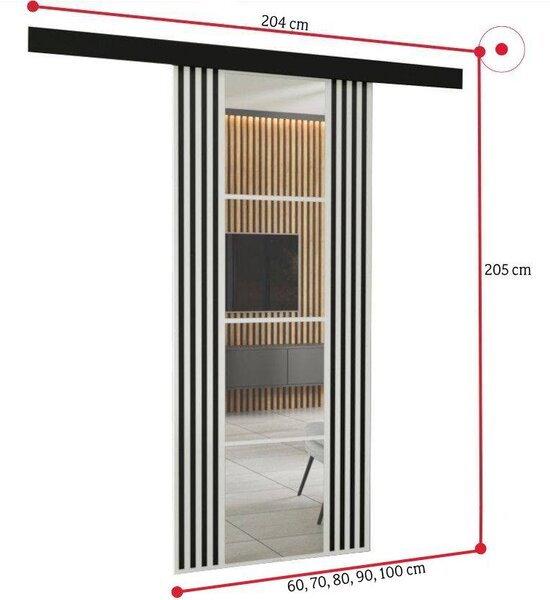 Posuvné dvere LAKI 60, 60x205, biela