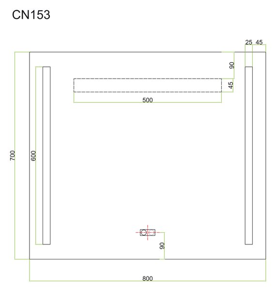 Mereo Mereo, Zrkadlo s LED osvetlením, MER-CN153