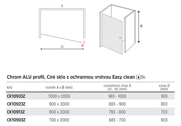 Mereo Mereo, Pivotové sprchové dvere, Novea, chróm ALU, sklo Číre, L/P prevedenie, MER-CK10903Z