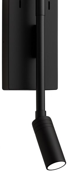 Nástenné svietidlo Torch, 1x čierne kovové tienidlo + 1x LED 3w, b
