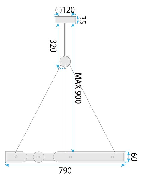 Toolight Loop, LED stropné svietidlo 79cm, 26W, diaľkové ovládanie, APP1549-CP, zlatá matná, OSW-06970