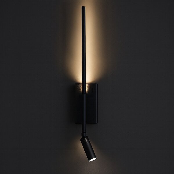 Nástenné svietidlo Torch, 1x čierne kovové tienidlo + 1x LED 3w, b