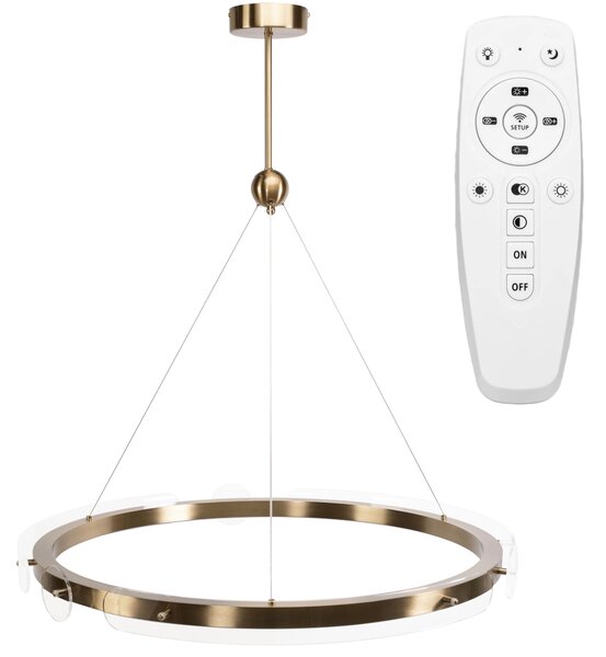 Toolight Loop, LED stropné svietidlo 79cm, 26W, diaľkové ovládanie, APP1549-CP, zlatá matná, OSW-06970