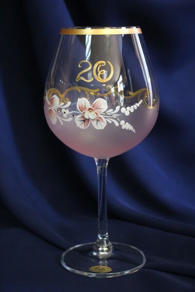 Výročný pohár na 20. narodeniny VÍNO - ružový 650 ml