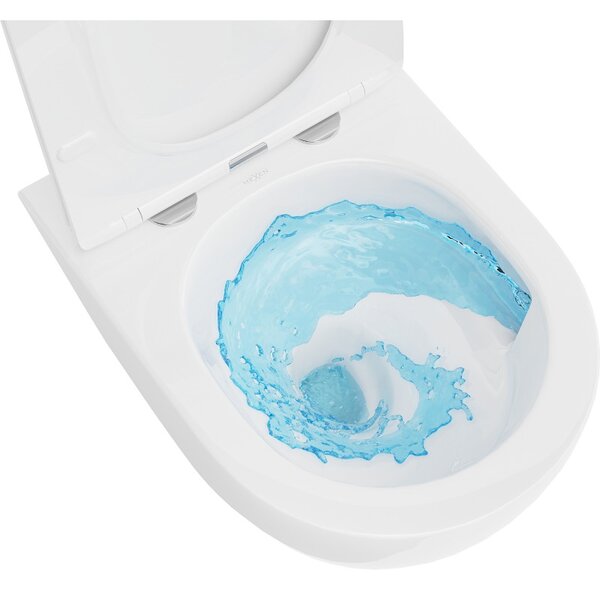 Mexen Lena, závesná WC misa 490x360x340 mm, Rimless Tornádo + toaletné WC sedadlo z duroplastu, biela lesklá, 30220300T