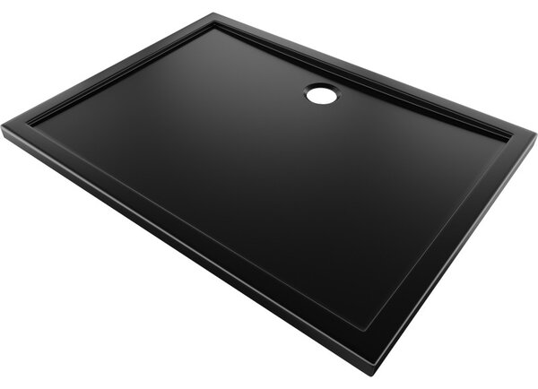 Mexen Flow, obdĺžniková sprchová vanička slim 75 x 70 cm, čierna matná, 46R707075