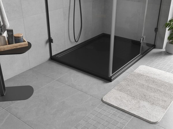 Mexen Flow, obdĺžniková sprchová vanička slim 75 x 70 cm, čierna matná, 46R707075