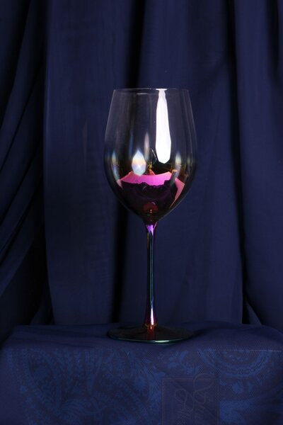 Poháre na biele víno - s dúhovým motívom - set 6ks - 500ml (p. 7cm, v. 24,5cm) - moderný štýl