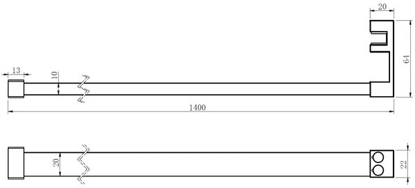 Mexen Kioto, vešiak na uteráky pre sprchovú zástenu, max. 140 cm, biela, 800-06-20