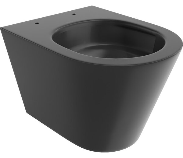 Mexen Rico, závesná WC misa 490x360x370 mm, Rimless Tornádo, čierna matná, 3372XX85T