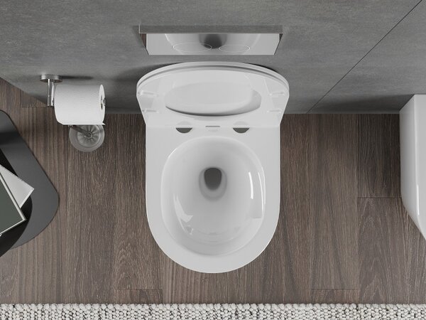 Mexen Rico, závesná WC misa 490x360x370 mm, Rimless Tornádo, biela lesklá, 3372XX00T
