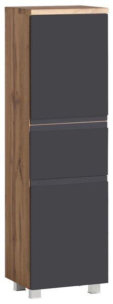 STREDNE VYSOKÁ SKRINKA, sivá, dub wotan, 40/130/35 cm Held - Kúpeľňové skrinky, Online Only