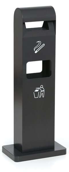 Stojanový popolník s odpadkovým košom, 11 l, sivý