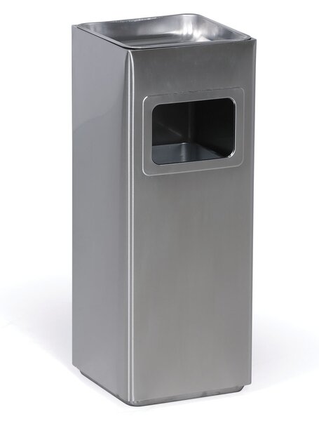 Odpadkový kôš s popolníkom a vnútornou nádobou, 11,5 l, nerez
