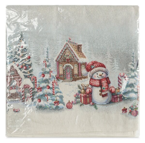 VIANOČNÝ GOBELÍNOVÝ OBRUS NOELVILLE 140X180 CM VZOROVANÝ