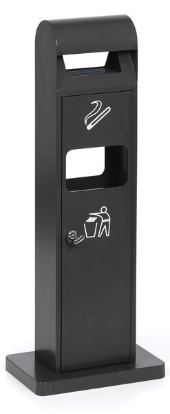 Stojanový popolník s odpadkovým košom, 11 l, sivý