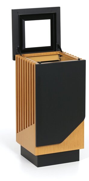 Odpadkový kôš 49 l, čierny/imitácia dreva