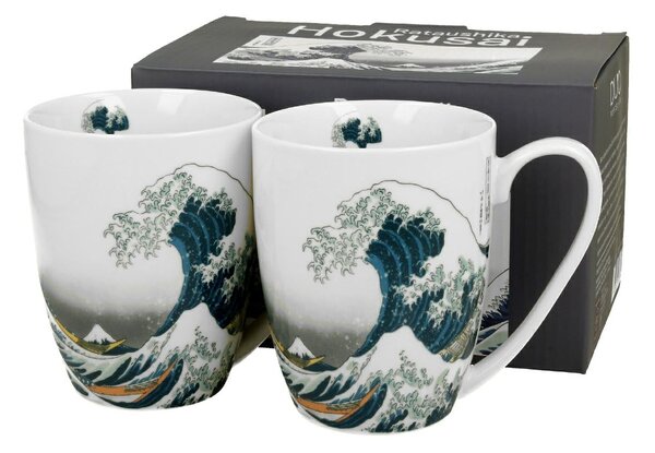 Porcelánový hrnček Hokusai The Great Wave 350 ml sada 2ks