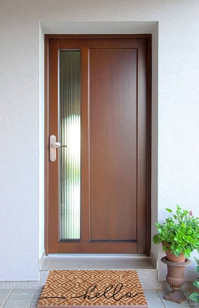 Hanse Home, Rohožka Hello 105681 – na von aj na doma, 45x75, hnedá, chodba / predsieň