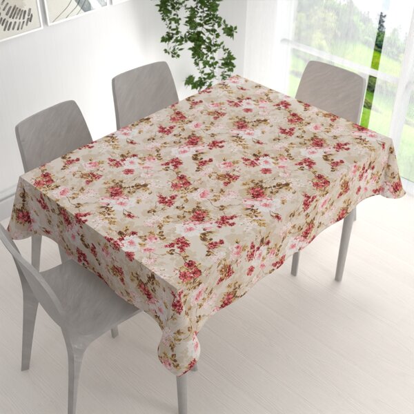 Biante Dekoračný obdĺžnikový obrus Leona LN-167 Plané ruže na béžovom 50x100 cm