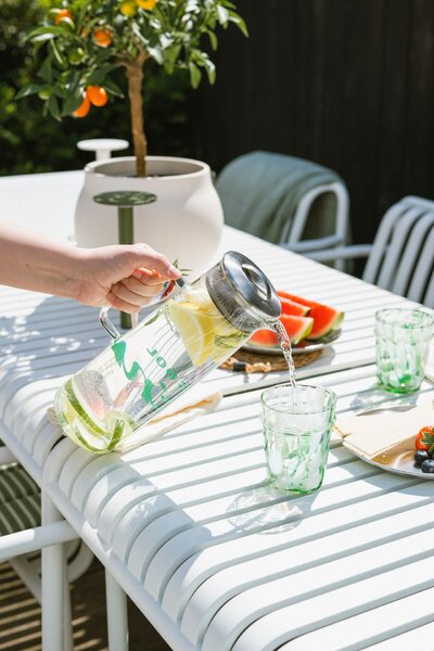 Pohár na vodu z brokového skla White/Green 200 ml