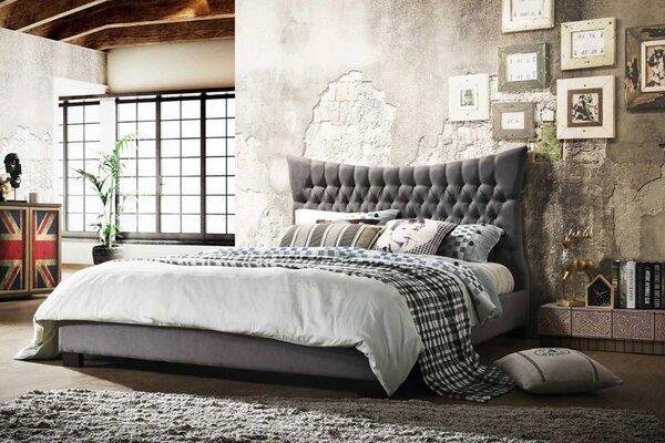 SASKIA manželská posteľ 180 x 200, sivá