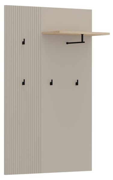 KONDELA Vešiakový panel 85, sivohnedá Taupe/dub silverjack, DOMCA