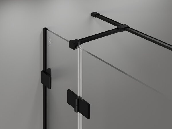 Mexen Lunar T sklopný sprchový kút pravý 110 x 70 cm, číre sklo, čierna matná, 834T-110-070-70-00-P
