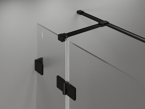 Mexen Lunar T sklopný sprchový kút pravý 110 x 70 cm, číre sklo, čierna matná, 834T-110-070-70-00-P