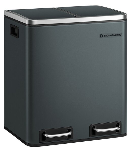 SONGMICS Kôš na triedený odpad 2 x 15 l sivý