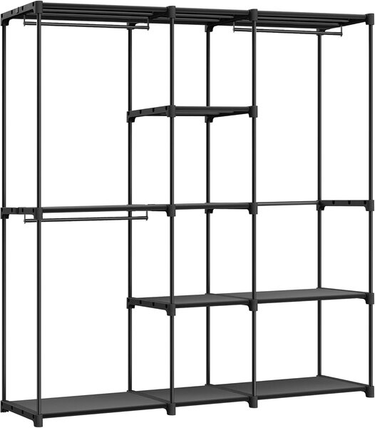 SONGMICS Otvorená skriňa 182 x 182 x 43 cm, čierna