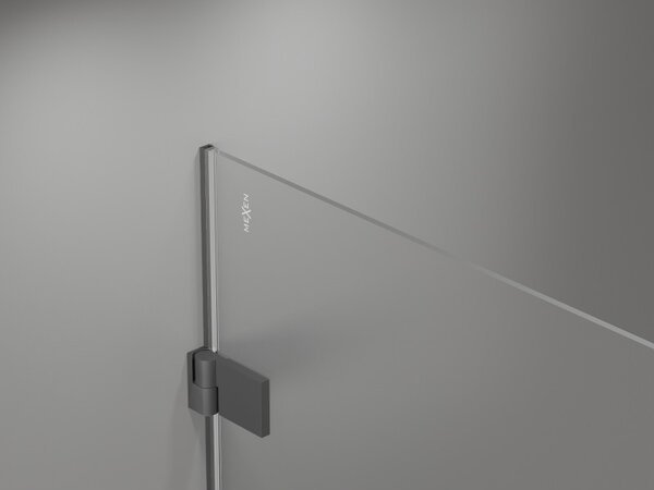 Mexen, Mexen Lunar-B Otočné ľavé sprchové dvere 60 cm, transparentné, pištoľový kov - 832-060-000-95-00-L