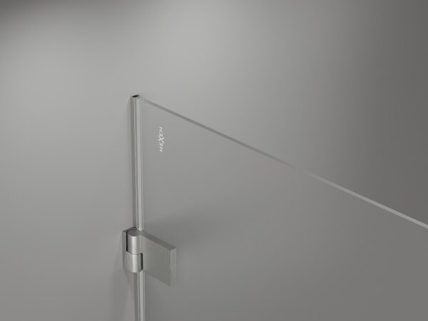 Mexen, Mexen Lunar-B Otočné pravé sprchové dvere 60 cm, transparentné, brúsený nikel - 832-060-000-97-00-P