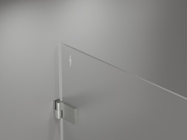 Mexen, Mexen Lunar-B Otočné pravé sprchové dvere 60 cm, transparentné, brúsený nikel - 832-060-000-97-00-P