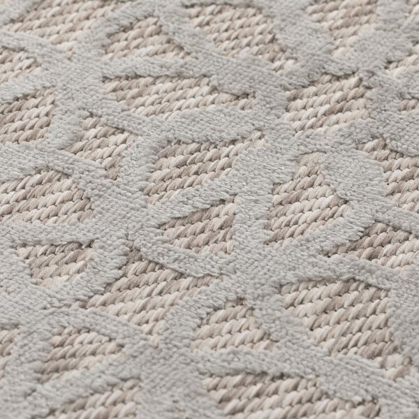 Flair Rugs , Kusový koberec Piatto Argento Silver – na von aj na doma, 80x150, šedá, chodba / predsieň